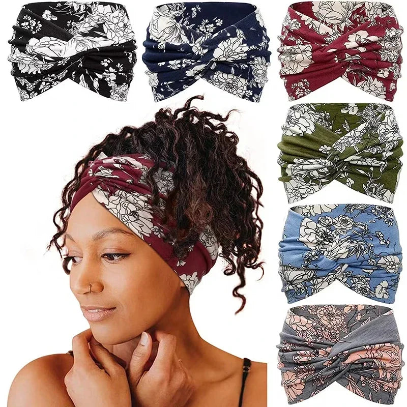Verdrehte breite Stirnbänder für Frauen, extra großer Turban, Workout-Stirnband, modische Yoga-Haarbänder, Boho-gedrehte dicke Haar-Accessoires