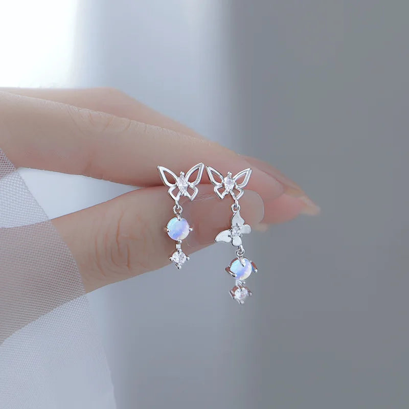 Koreanische Nette Ohr Piercing Wasser Tropfen Ohrringe für Frauen Kristall Kurze Quaste Hypoallergen Weibliche Ohrringe Partei Schmuck Brincos