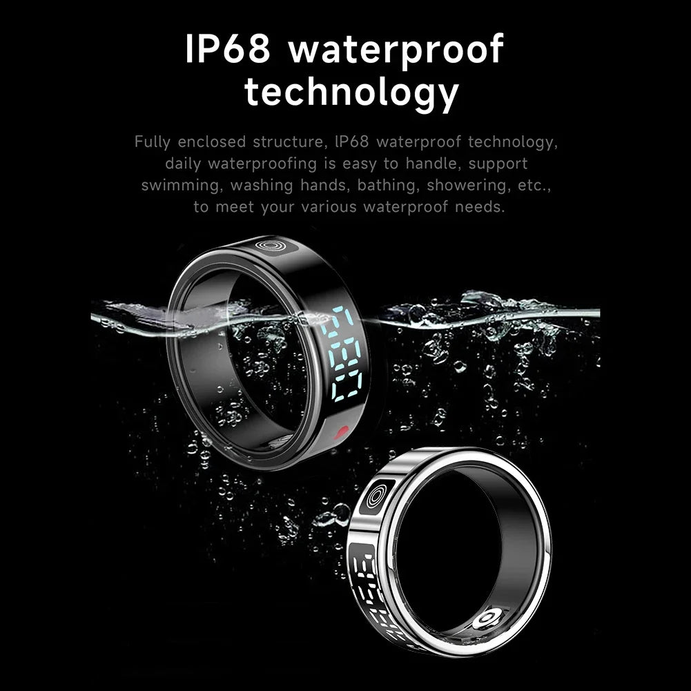 RS08 Smart Ring IP68Wasserdicht Gesundheit Fitness Sport Handgelenk Männer Frauen Ringe Herzfrequenz Blut Sauerstoff Schlaf Monitor Für iPhone iOS
