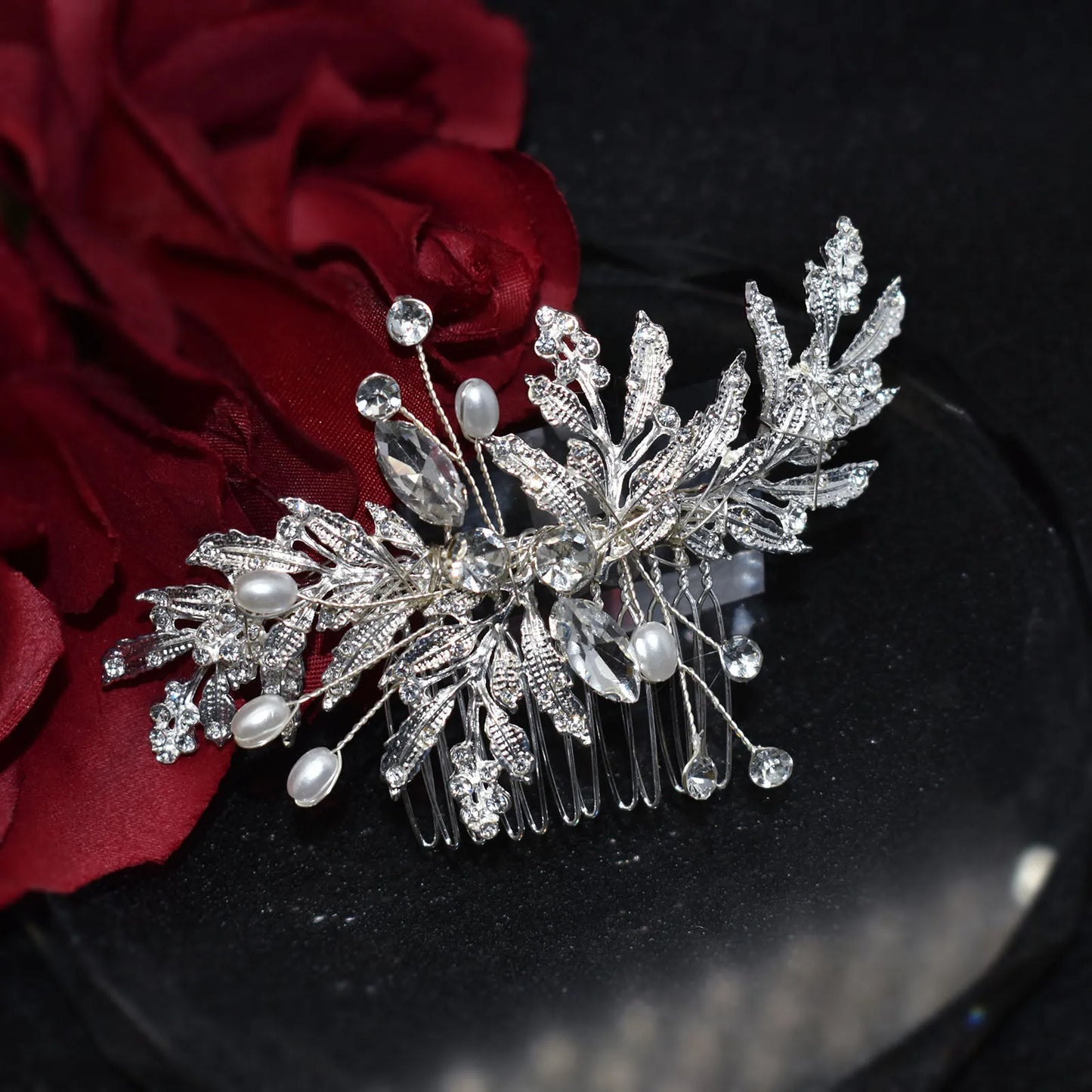A499 Silber Gold Farbe Haar Kamm Kristall Hochzeit Kopf Stück Braut Kopfbedeckungen Frauen Haar Zubehör Party Pin Clip Prom Stirnband