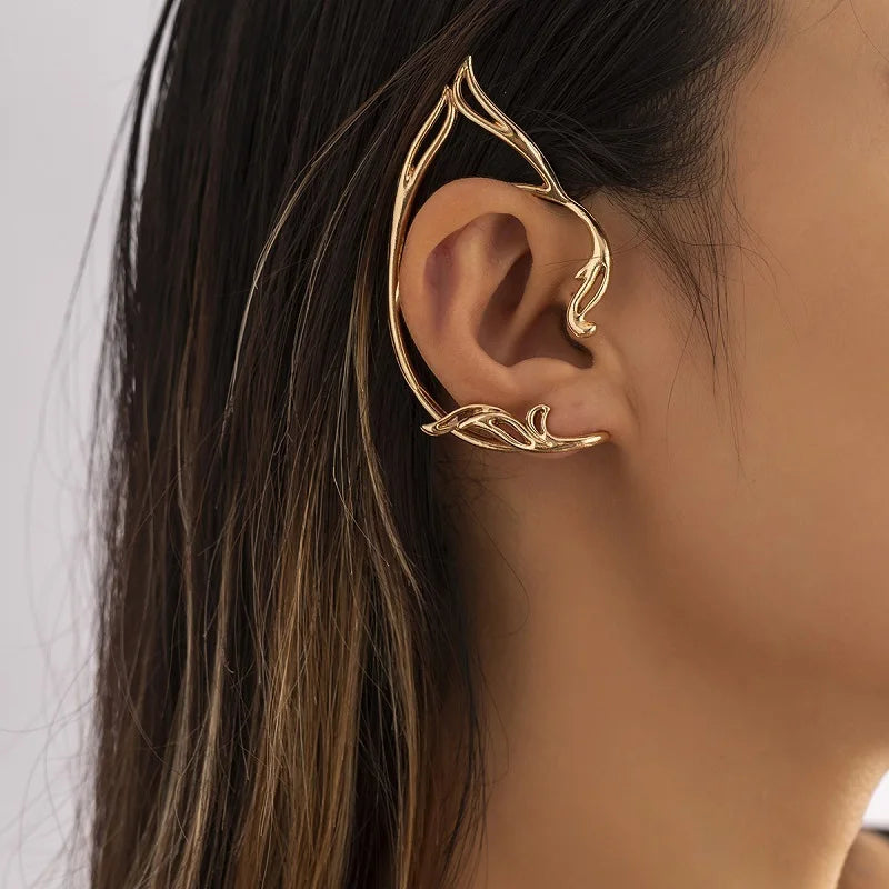 Elegante Süße Elf Ohr Manschetten Ohrringe Frauen Trendy Gold Farbe Wrap Ohr Clip Auf Ohrringe Modeschmuck Mädchen Geschenk 1 stücke