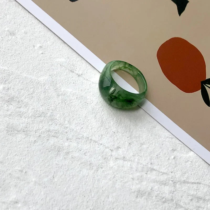 1Pcs Korea Vintage Transparent Harz Bunte Ringe Chic Bunte Acryl Geometrische Unregelmäßige Ring für Frauen Schmuck Geschenke Neue