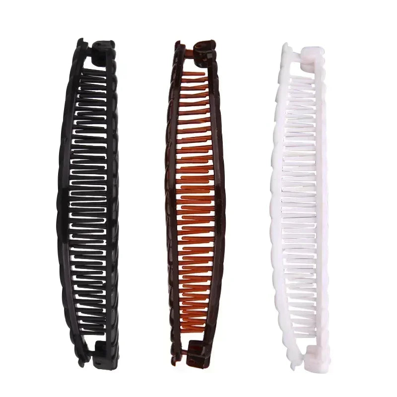 Neue Einfarbig Vintage Banana Haar Clip für Frauen Mädchen Welle Kamm Haarnadel Haar Stil Werkzeug Mode Praktische Haar Zubehör