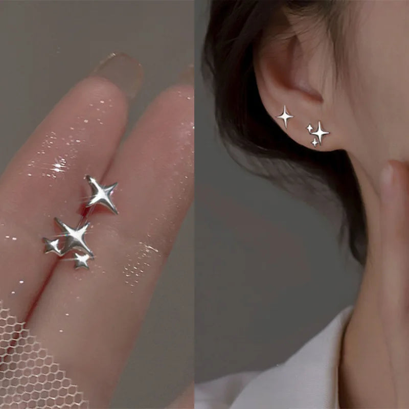Glänzende Zirkon Stern Quaste Ohrringe Frauen Koreanische Nette Elegante Pentagramm Tropfen Ohrring Y2K Schmuck Hochzeit
