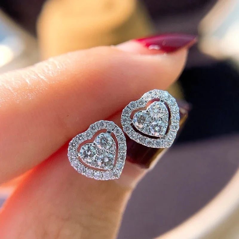 Huitan einfache geometrische geformte Zirkonia Ohrringe für Frauen Verlobung Hochzeit Trend Ohr Accessoires Ewigkeit Schmuck Geschenk