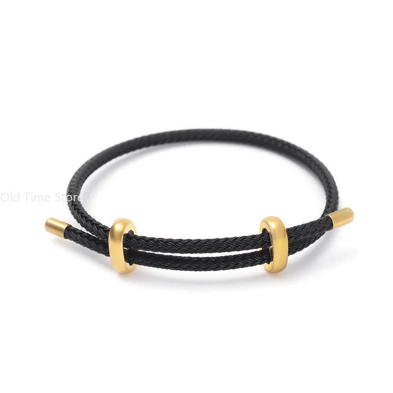 Rot-schwarzer Stahldraht, verstellbare Armreifen, erweiterbar, handgefertigt, geflochtenes Seil, Paar-Armbänder für Damen und Herren, Schmuckschnur