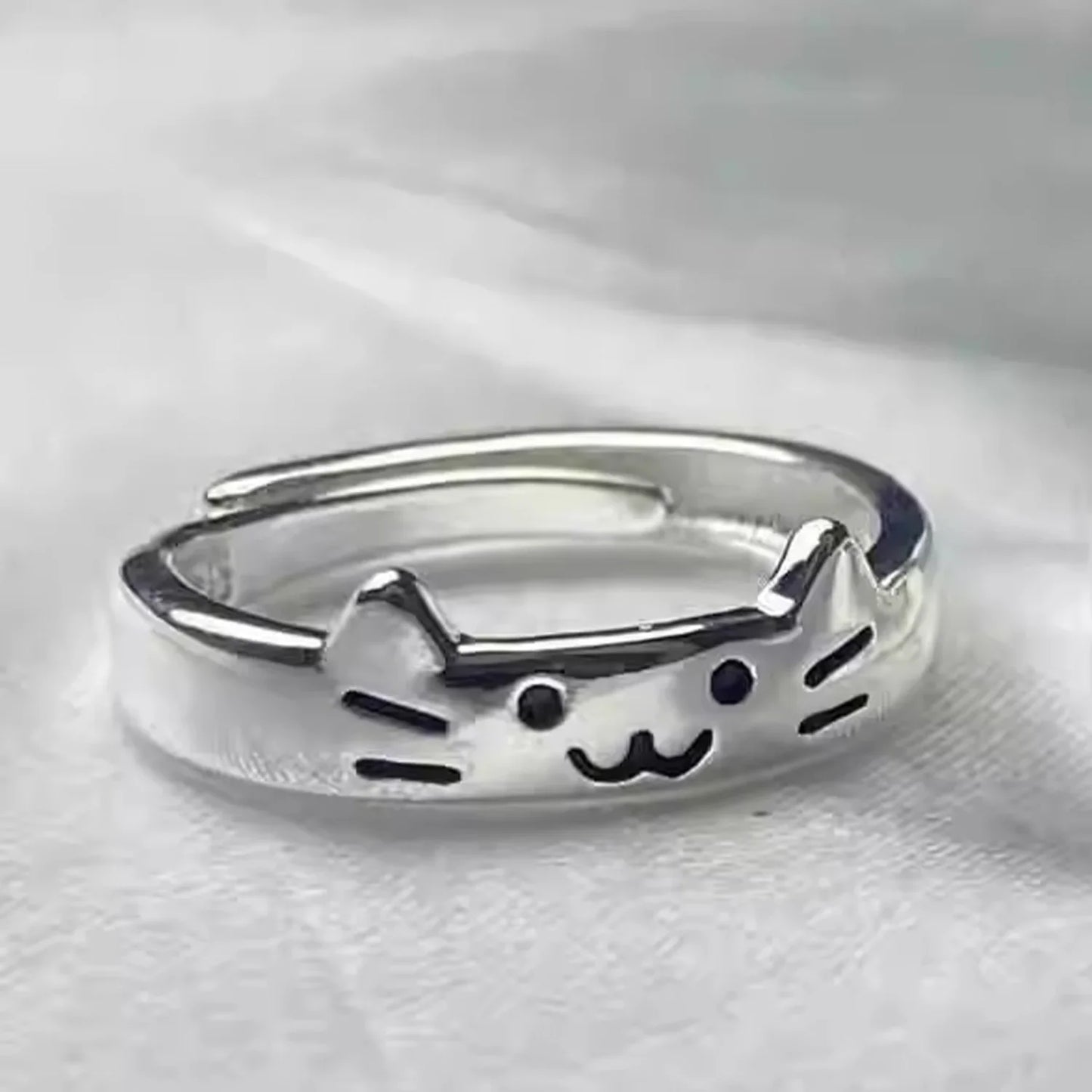 1/2 stücke Neue Reizende Katze Hund Tier Paar Ring für Paar Handgemachte Öffnung Einstellbare Ringe Valentinstag Ringe mode Schmuck