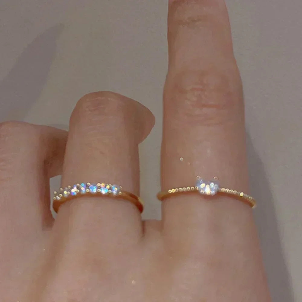 Luxus Zirkon Herz Ringe für Frauen Öffnung Einstellbare Weben Strass Ring Verlobung Hochzeit Schmuck Mode Freundin Geschenke