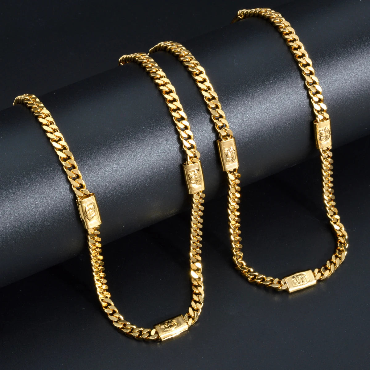 Halsketten für Herren und Damen aus reiner Kupferlegierung, kubanische Vintage-Hip-Hop-Ketten, geeignet für den täglichen Gebrauch, Party-Schmuck, Geschenke