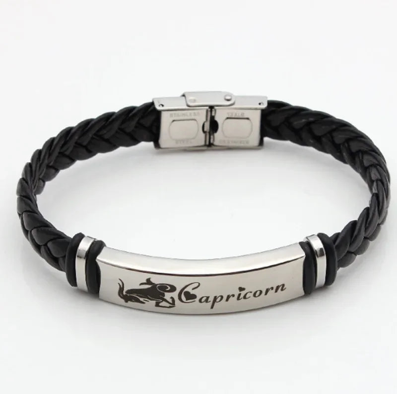 Zwölf Sternbild Charm Armband 12 Sternbild gewebtes Leder armband geflochtener Armreif Schmuck Handgelenk Geschenk zubehör
