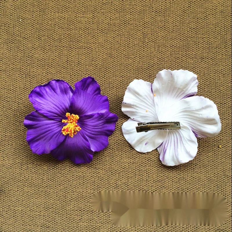 Neue böhmische Stil Hibiskus Blume süße Meer Strand Resort Stil Ei Blume Haarspange für Frauen