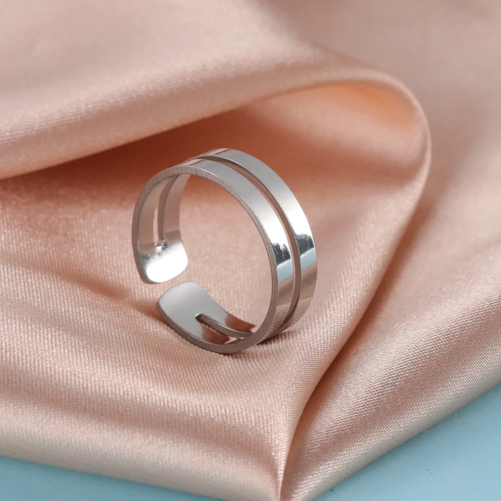 Unift Edelstahl Einfache Geometrische Ring Männer Frauen Einstellbare Finger Ringe Trendy Paar Minimalistischen Schmuck Zubehör Geschenk