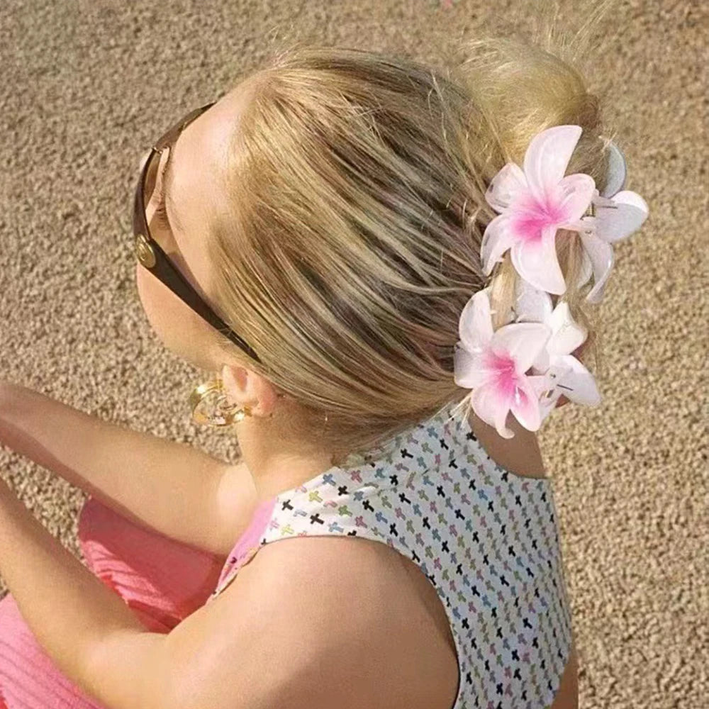 Mode Frauen Blume Haars pangen Urlaub Böhmen Ei Blume Haar Krallen Haars pangen matte Mädchen große Haarnadeln Haarschmuck