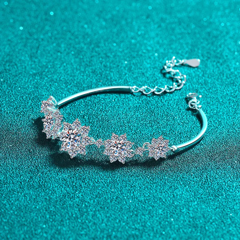 VVS D Farbe 3EX Cut Runde Moissanit Diamant Armband für Frauen Hochzeit Armband GRA Zertifizierter 925 Sterling Silber Schmuck