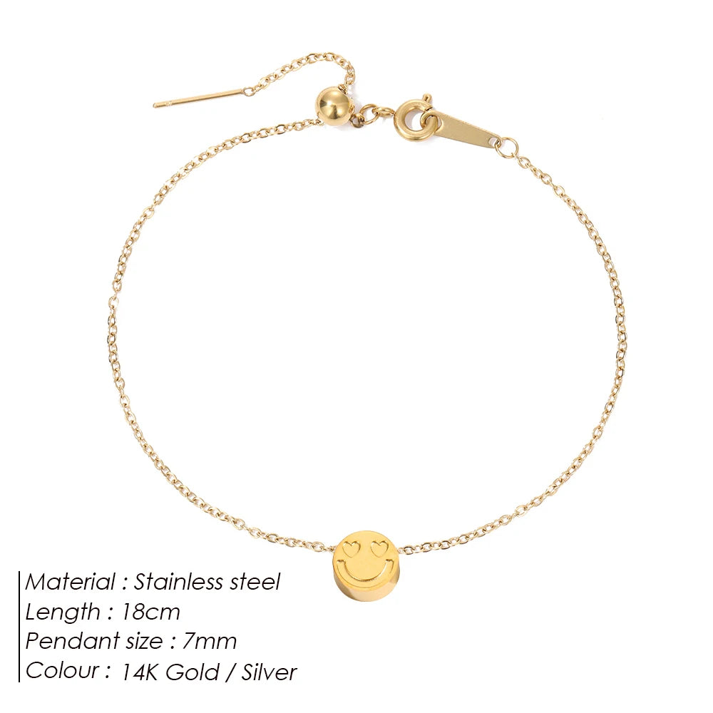 eManco Mini Exquisiter runder Schmuck Edelstahl vergoldetes Armband Einfaches Party-Valentinstagsgeschenk 48-Stunden-Versand