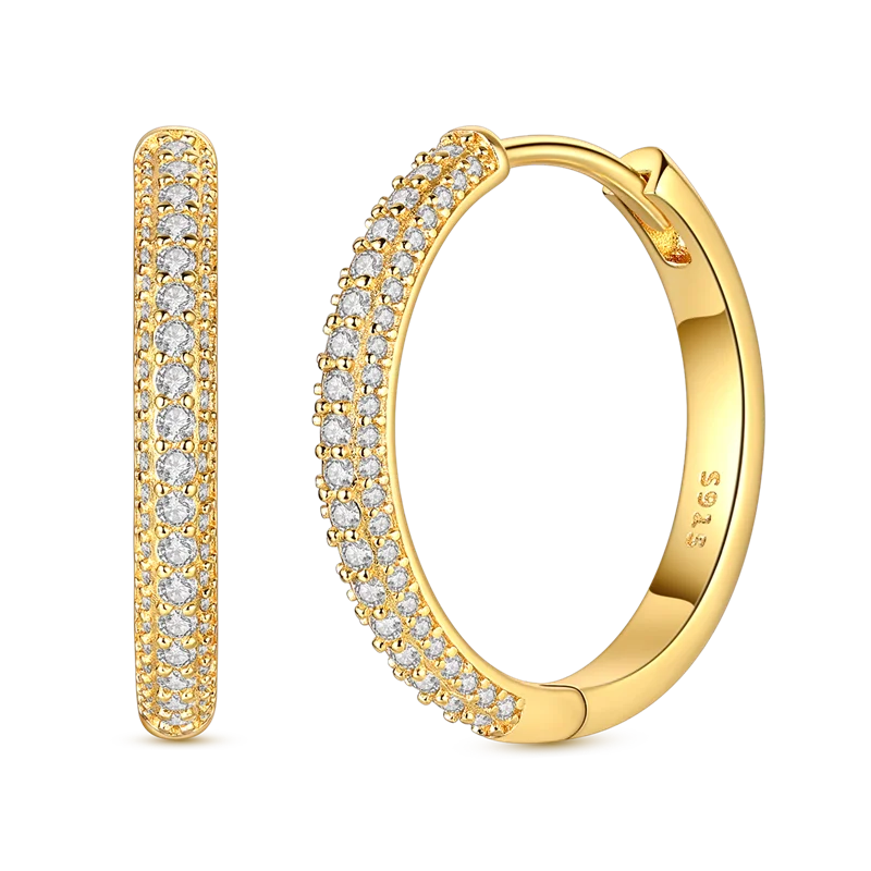 Ohrringe aus 925er-Sterlingsilber, Goldserie, U-förmige Creolen, passend für Original-925-Charms für Frauen und Mädchen, Party, edler Schmuck