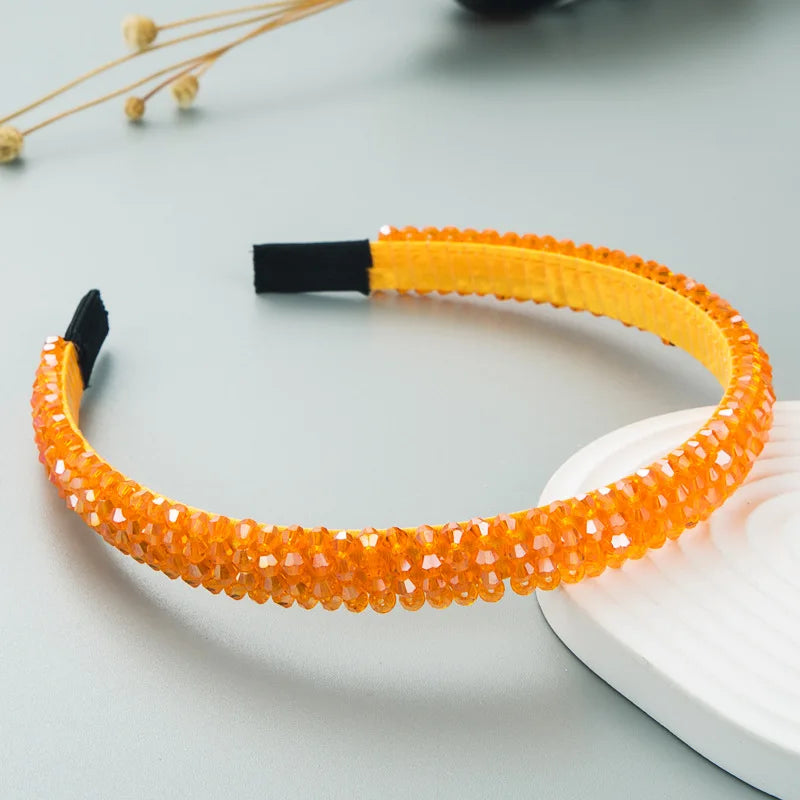 Frauen Mädchen Kristall Perlen geflochten handgemachte Haarband Stirnband Erwachsene Haarschmuck