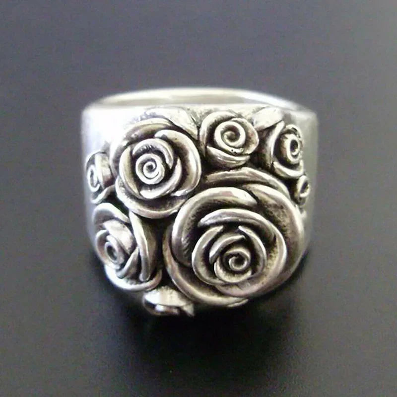 Retro Bohemian Legierung Blume Damen Metall Ring Vintage Geschnitztes Design Einzigartiges Mädchen Geschenk Weibliche Punk Ringe Schmuck Alem Ov Esperadda