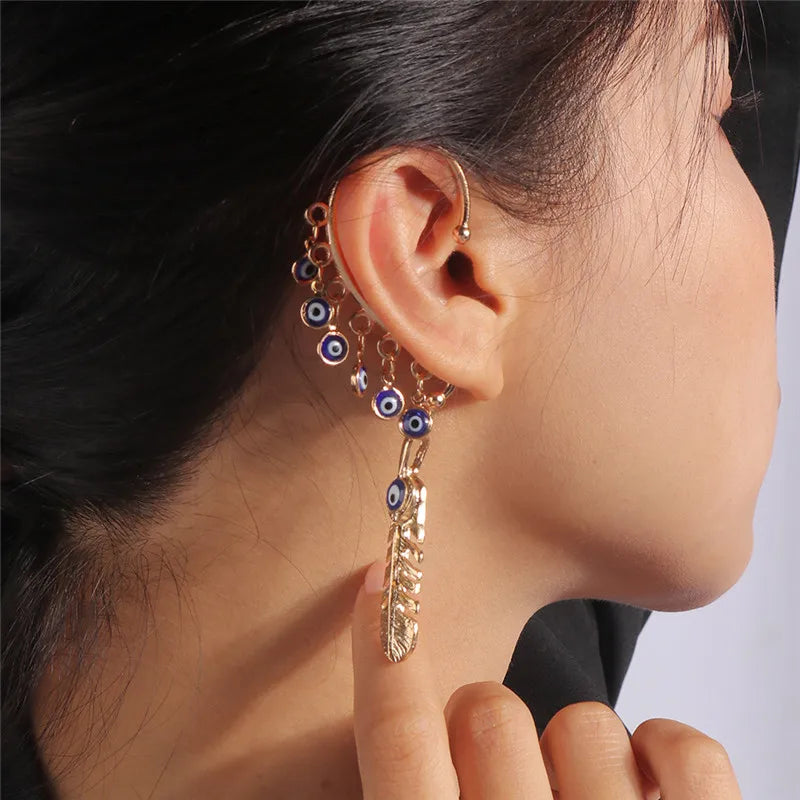 Aihua Neue Mode Gold Farbe Conch Shell Clip Ohrringe Für Frauen Einfache Gefälschte Knorpel Lange Quaste Ohr Manschette Schmuck Geschenke
