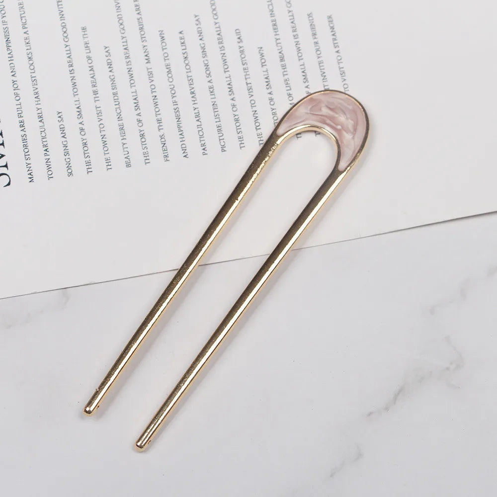 Vintage Metall U-förmige Haarnadel Haarstab Gabel Französisch Hochsteckfrisur Chignon Bobby Pin für DIY Frauen Mädchen Brötchen Frisur Haarschmuck
