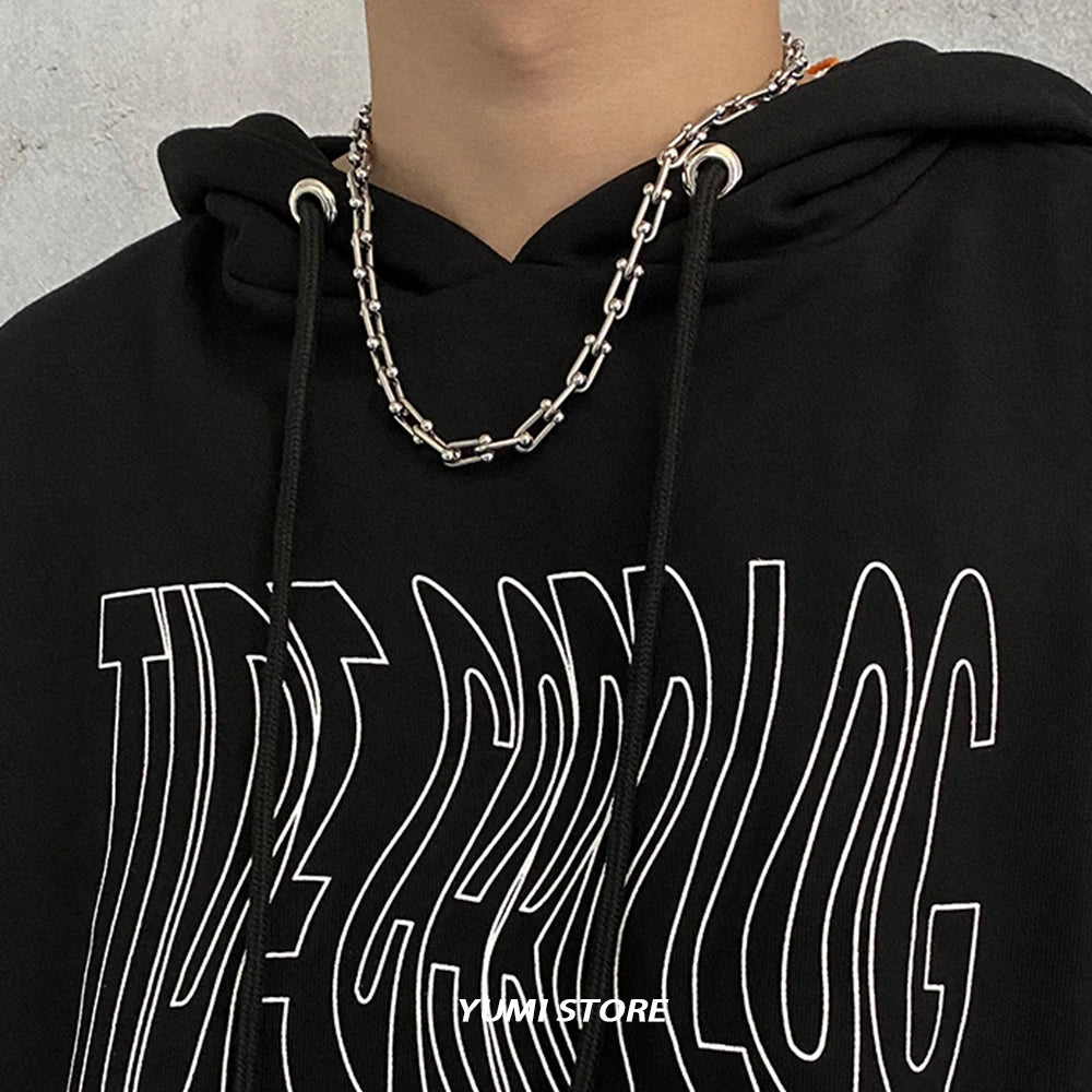Titan Stahl Geometrische Halskette Für Mann Frau Hip Hop Schlüsselbein Chian Punk Choker Schmuck Straße Kpop Zubehör Großhandel