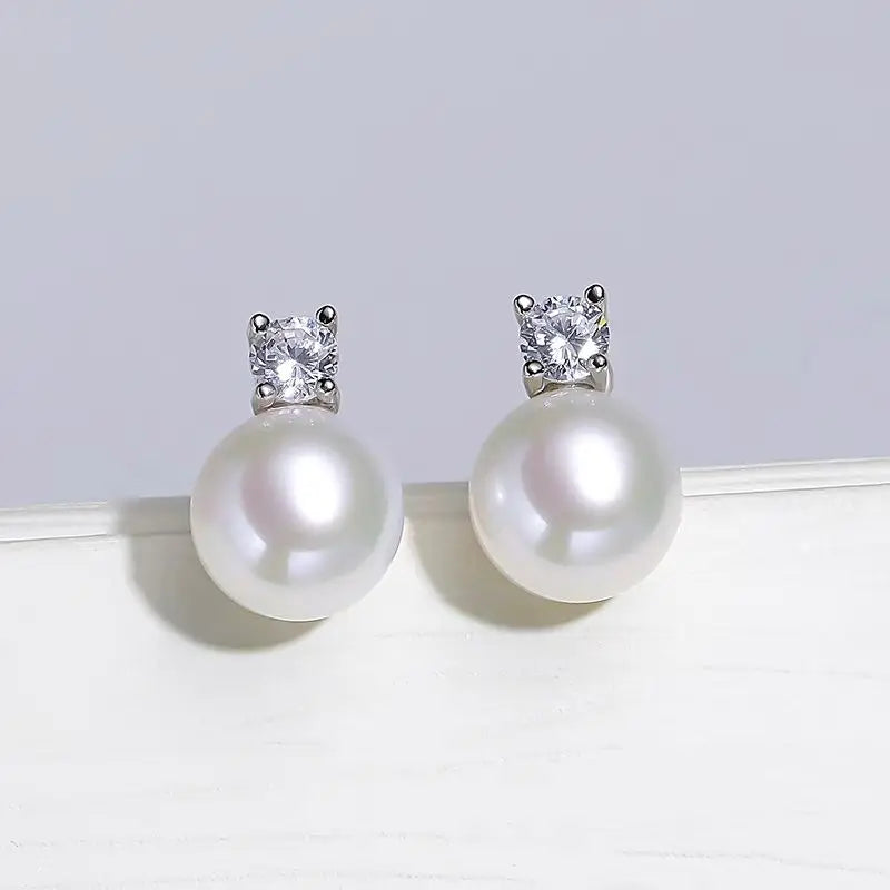 Senlissi-Neue Mode Lofty 8-12mm Süßwasser Perle Stud 18k Ohrringe für Frauen S925 Sterling Silber schmuck Freundin Geschenke