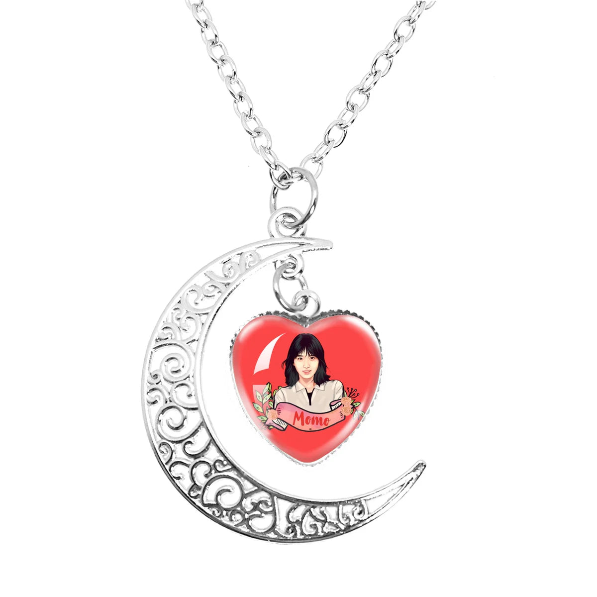 Zweimal CANDYBONG Z Logo Mond Halskette Geschenke Herzform Damen Mode Herren Charm Schmuck Mädchen Jungen Accessoires Party