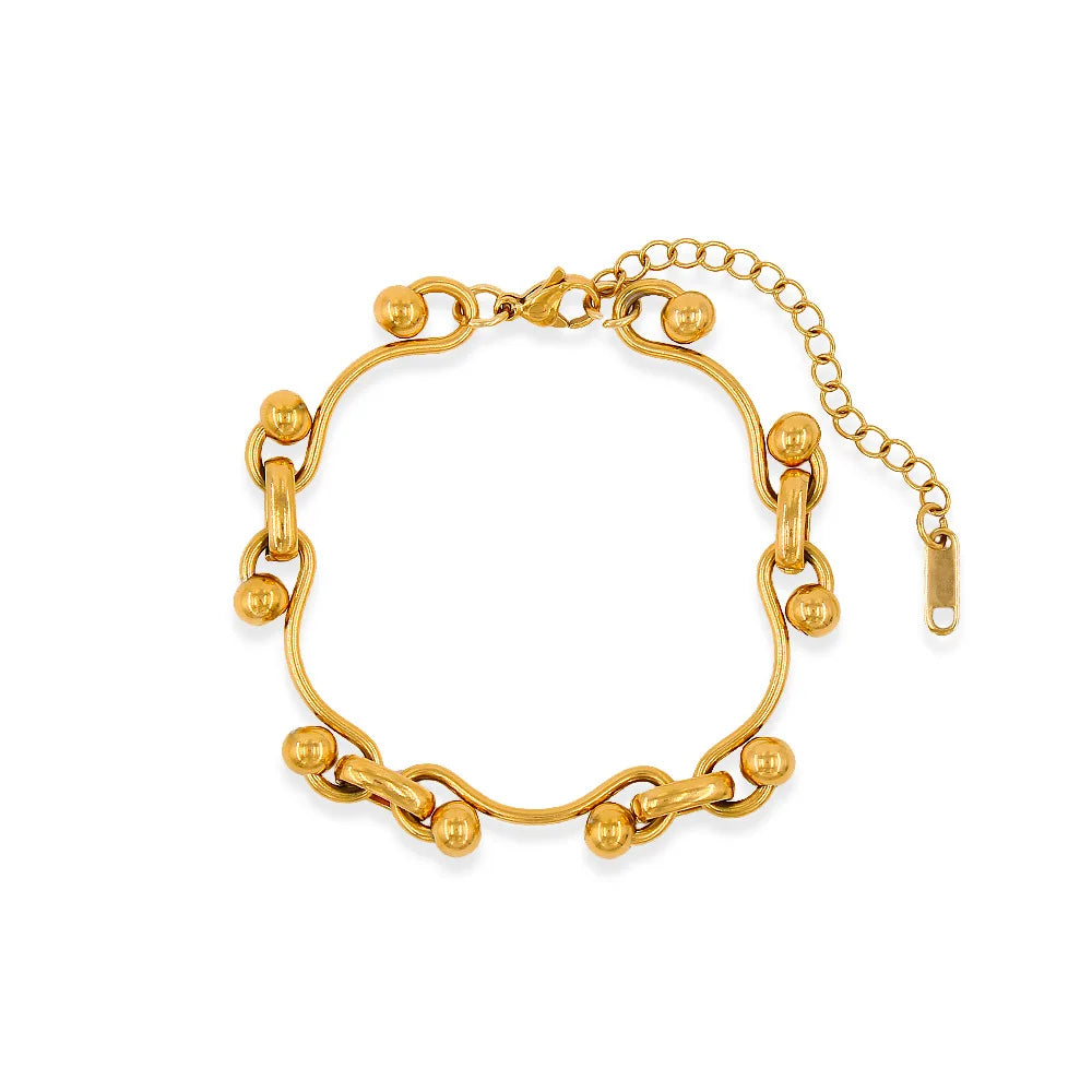 DASEIN Neue 18 Karat vergoldete Vintage-Punk-Kettenhalskette, anlaufgeschützter Edelstahl, zierlicher polierter Schmuck für Frauen