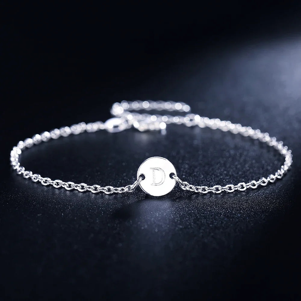 Neuer Trend 925er Sterlingsilber 26-Buchstaben-Karten Kettenarmbänder für Frauen Mode Hochzeit Party edler Schmuck Weihnachtsgeschenke