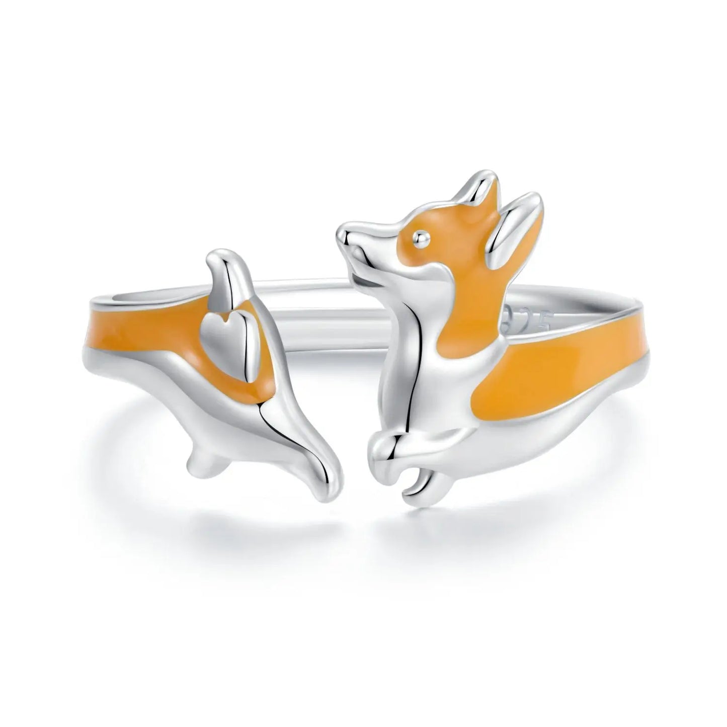 WOSTU 925 Sterling Silber Katze Haustier Einstellbare Ringe Für Frauen Tier Hund Offenen Ring Familie Tochter Geburtstag Schmuck Mädchen Geschenk