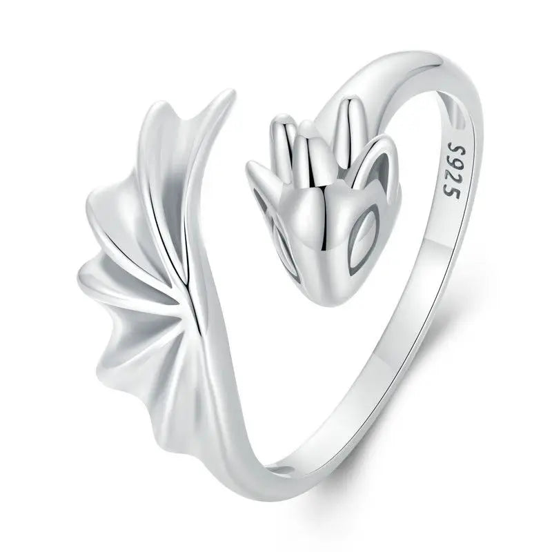 WOSTU 925 Sterling Silber Katze Haustier Einstellbare Ringe Für Frauen Tier Hund Offenen Ring Familie Tochter Geburtstag Schmuck Mädchen Geschenk