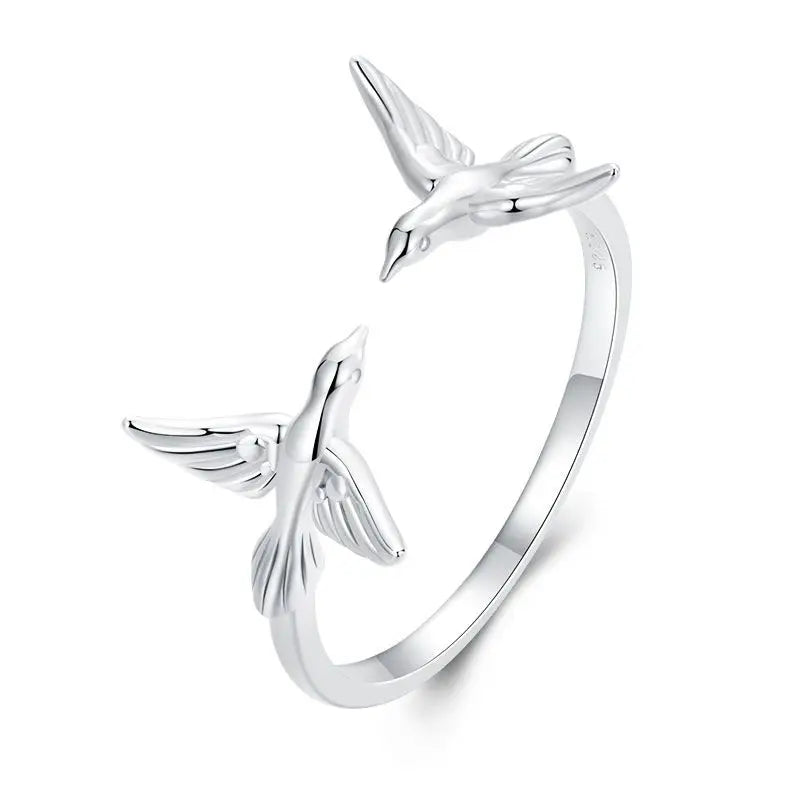 WOSTU 925 Sterling Silber Katze Haustier Einstellbare Ringe Für Frauen Tier Hund Offenen Ring Familie Tochter Geburtstag Schmuck Mädchen Geschenk