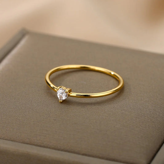 Zirkon Kleine Herz Ringe Für Frauen Minimalismus Herz Ring Edelstahl Finger Dainty Ring Valentinstag Geschenke Kostenloser Versand