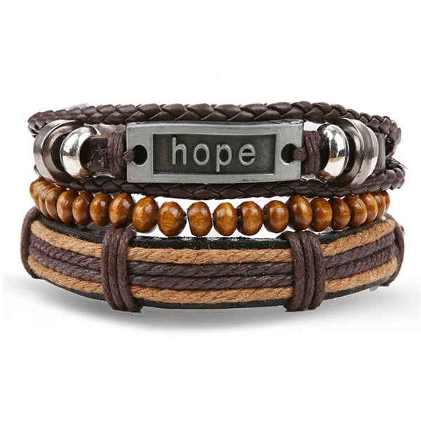 IFMIA Vintage Multi-Schicht Blatt Leder Armbänder für Männer Mode Handgemachte Holz Perlen Geflochtene Wrap Armband Schmuck Geschenk 2019 neue