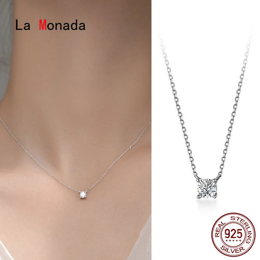 La Monada 38 + 4,8 cm Silber Halskette Für Frauen Feine Silber 925 Schmuck Mode Hals Minimalistischen Anhänger 925 silber Ketten Frau