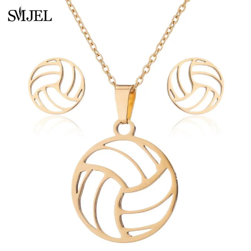 Tanzen Ballett Frauen Mädchen Ohrring Mode Ballerina Halsketten Gold Farbe Edelstahl Schmuck Set Zubehör Club Sport Geschenk