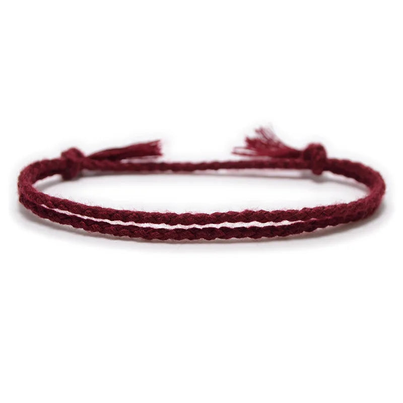 13 arten Böhmischen Einfache Feste Farbe Hand-Made Woven Armband Sonnenschein Strand Göttin Glück Seil Paar Armbänder Großhandel