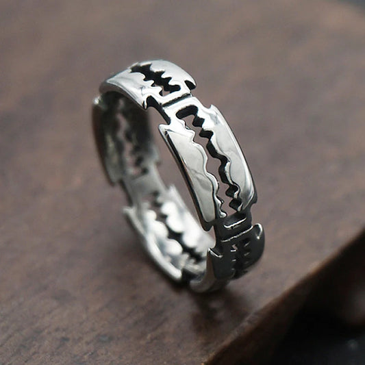 Charme Edelstahl Hip Hop Klingen Ring Mode Punk Rock Schwarz Silber Farbe Ring Liebhaber Paar Ringe für Mann Und Frauen Ring