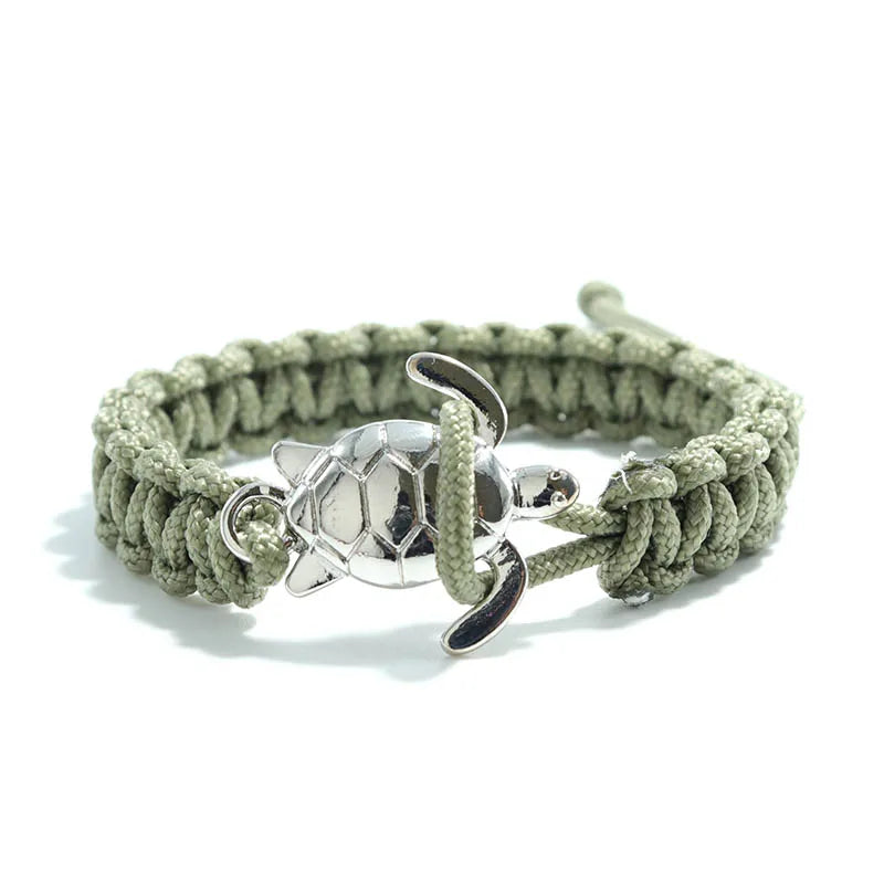 Handgemachtes Paracord Survival Armband Herren Meeresschildkröte Armband Verstellbares Seil Armband Freund Geschenk Armband Schmuck Pulseira