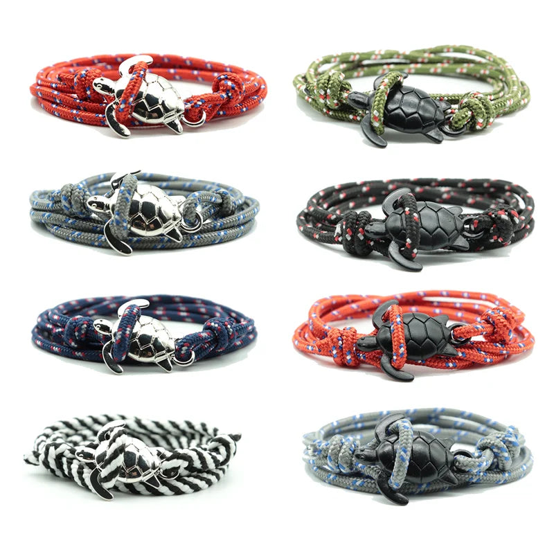 Doppel Wrap Paracord Armband Nette Sea Turtle Tiere Braclet Böhmen Männer Frauen Einstellbare Braslet Outdoor Survival Schmuck Geschenk