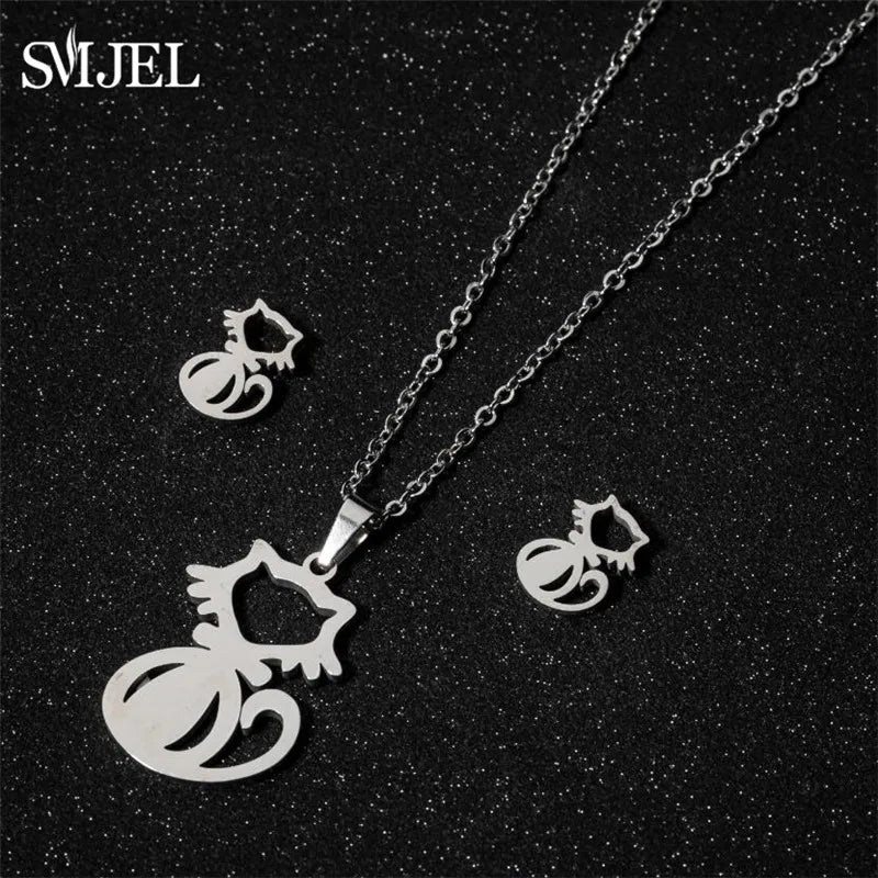 Tanzen Ballett Frauen Mädchen Ohrring Mode Ballerina Halsketten Gold Farbe Edelstahl Schmuck Set Zubehör Club Sport Geschenk