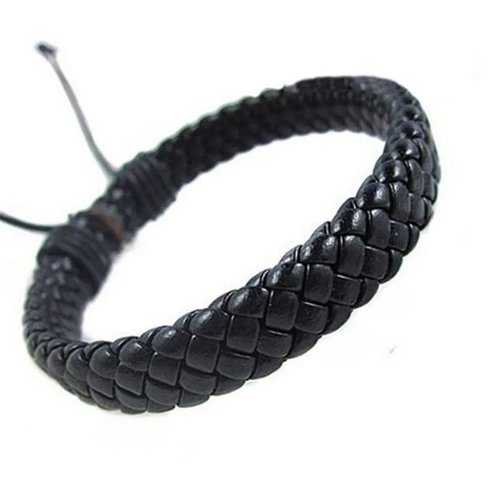 Einfache Design Schwarz Leder Armband Für Frauen Männer Punk Seil Kette Charme Armreifen Gothic Schmuck Geschenke A621