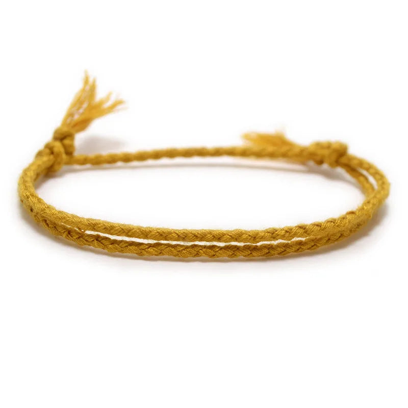 13 arten Böhmischen Einfache Feste Farbe Hand-Made Woven Armband Sonnenschein Strand Göttin Glück Seil Paar Armbänder Großhandel