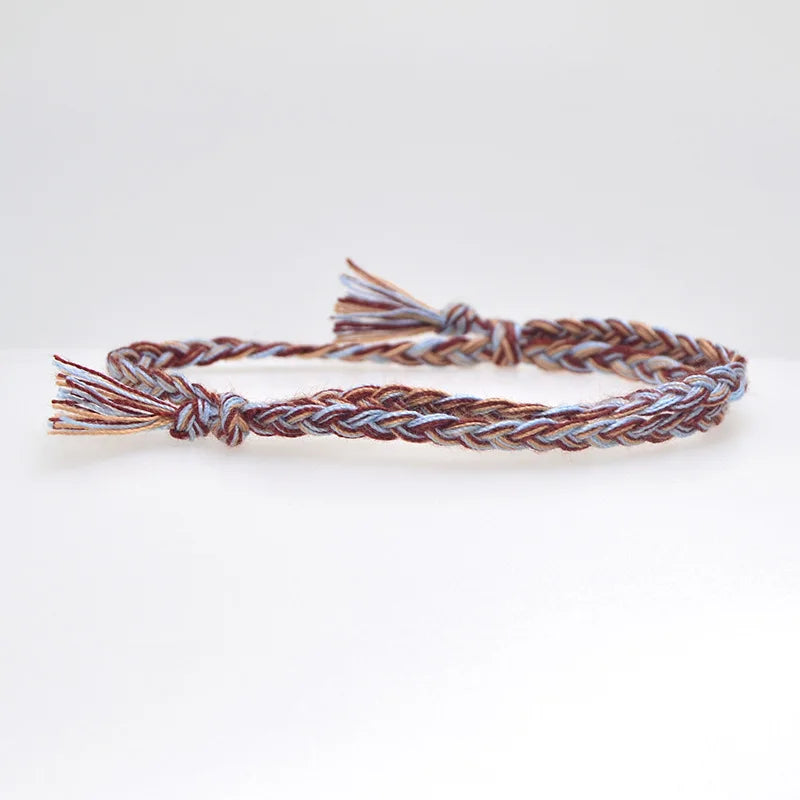 13 arten Böhmischen Einfache Feste Farbe Hand-Made Woven Armband Sonnenschein Strand Göttin Glück Seil Paar Armbänder Großhandel
