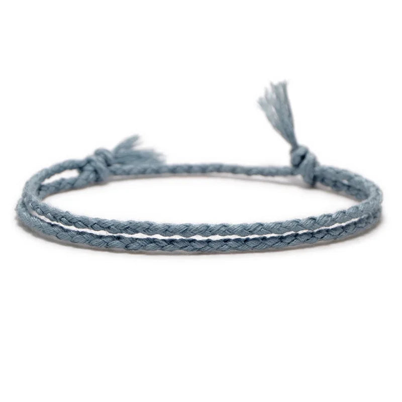 13 arten Böhmischen Einfache Feste Farbe Hand-Made Woven Armband Sonnenschein Strand Göttin Glück Seil Paar Armbänder Großhandel