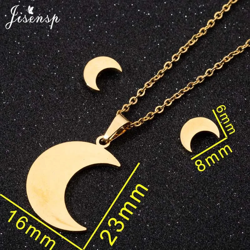 100% Tiny Star Edelstahl Anhänger Halsketten für Frauen Geburtstag Schmuck Einfache Crescent Moon Ohrringe Schmuck Dropshipping