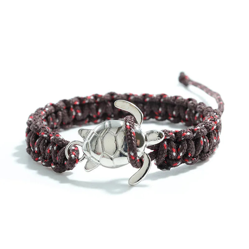 Handgemachtes Paracord Survival Armband Herren Meeresschildkröte Armband Verstellbares Seil Armband Freund Geschenk Armband Schmuck Pulseira