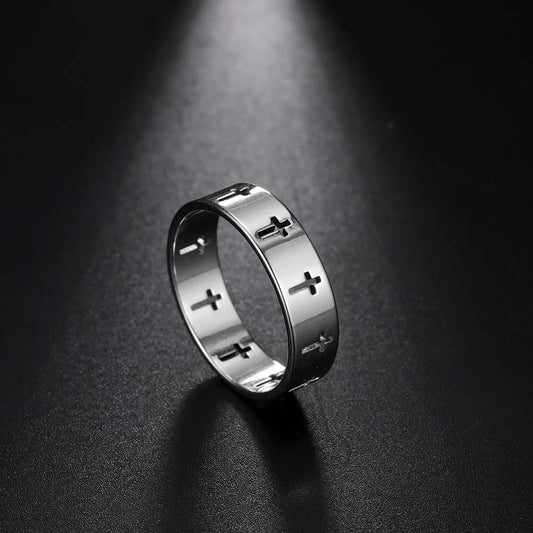 Skyrim Hohlkreuz Herrenring Damen Supernatural Jesus Edelstahl Verlobungsring Paar 2025, Schmuck, Jahrestagsgeschenke