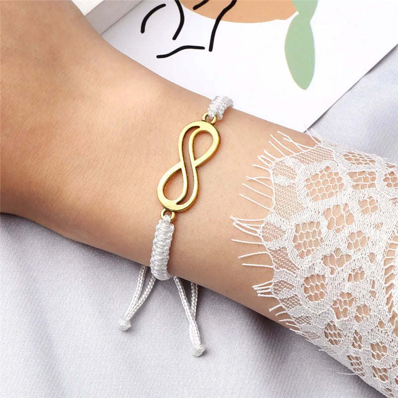 Klassische Unendlichkeit Armband Freundschaft Geflochtene Einstellbar Für Paare Männer Frauen Handgemachte String Charme Armbänder & Armreifen Schmuck