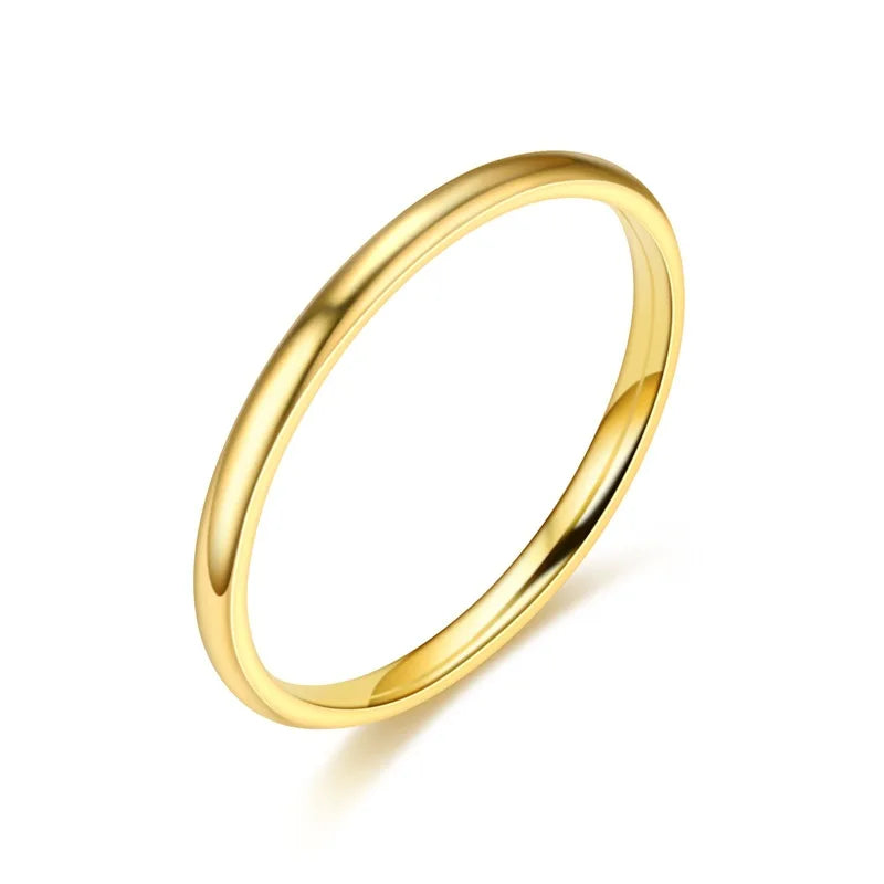 2 mm dünne Ringe für Männer, Frauen, Mädchen, massiver Edelstahl, minimalistischer Ring, eleganter Party-Schwanzring, Paarringe